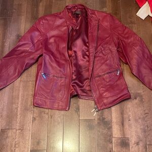 Stylish Red Leather Jacket